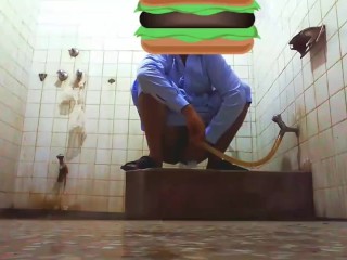 Hunk Pissing In Release Toilet